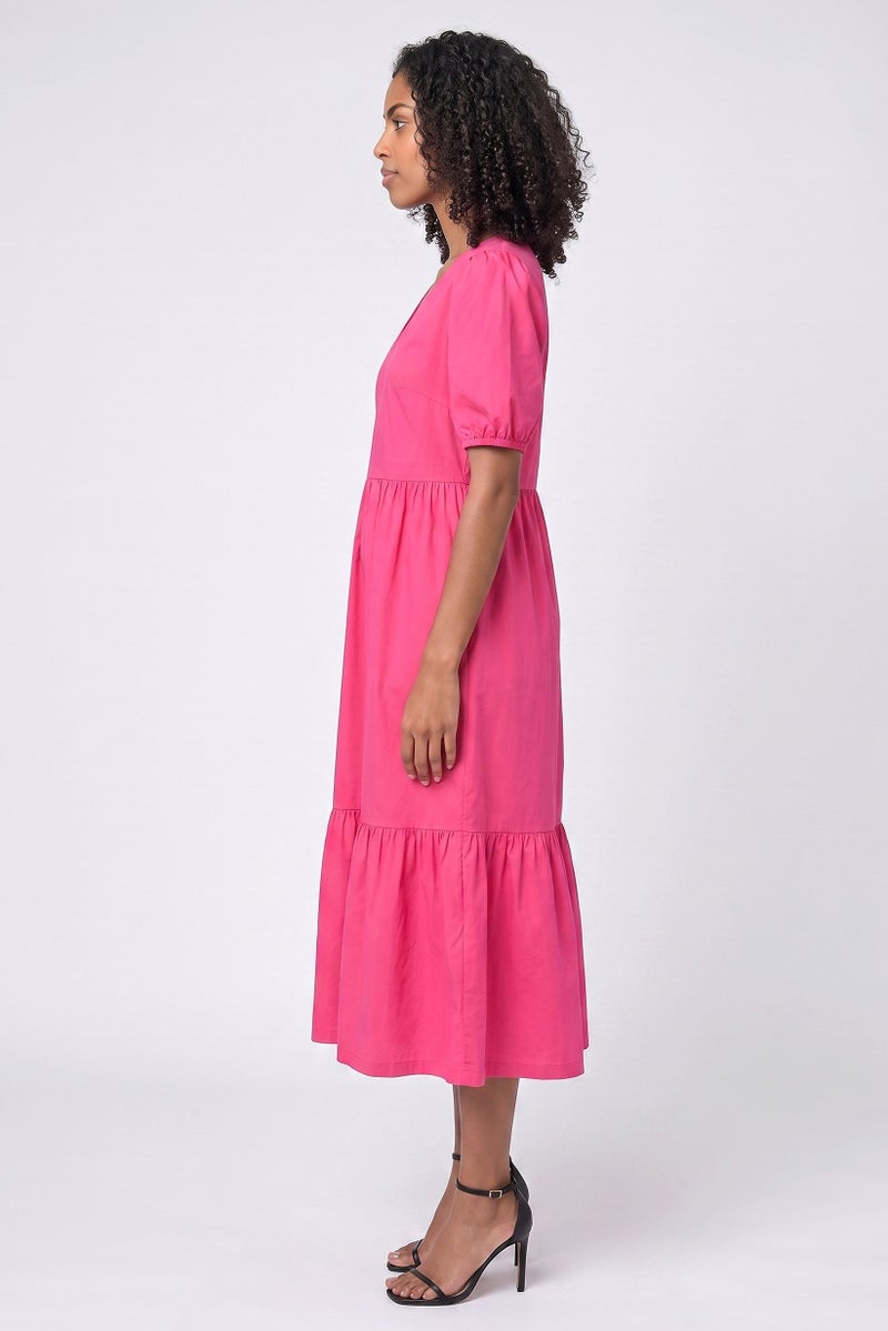 Threadbare Women Solid Maxi Dress, Fuchsia - Image 3