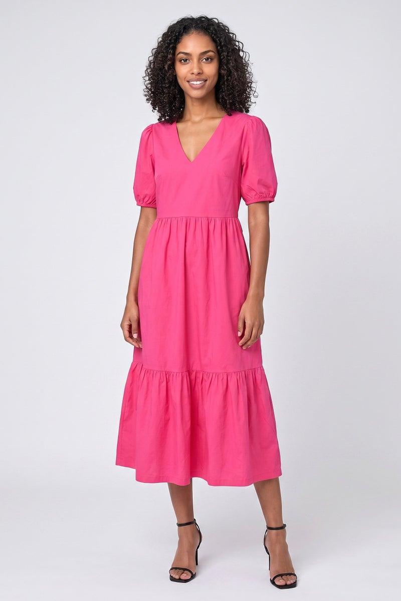 Threadbare Women Solid Maxi Dress, Fuchsia - Image 1