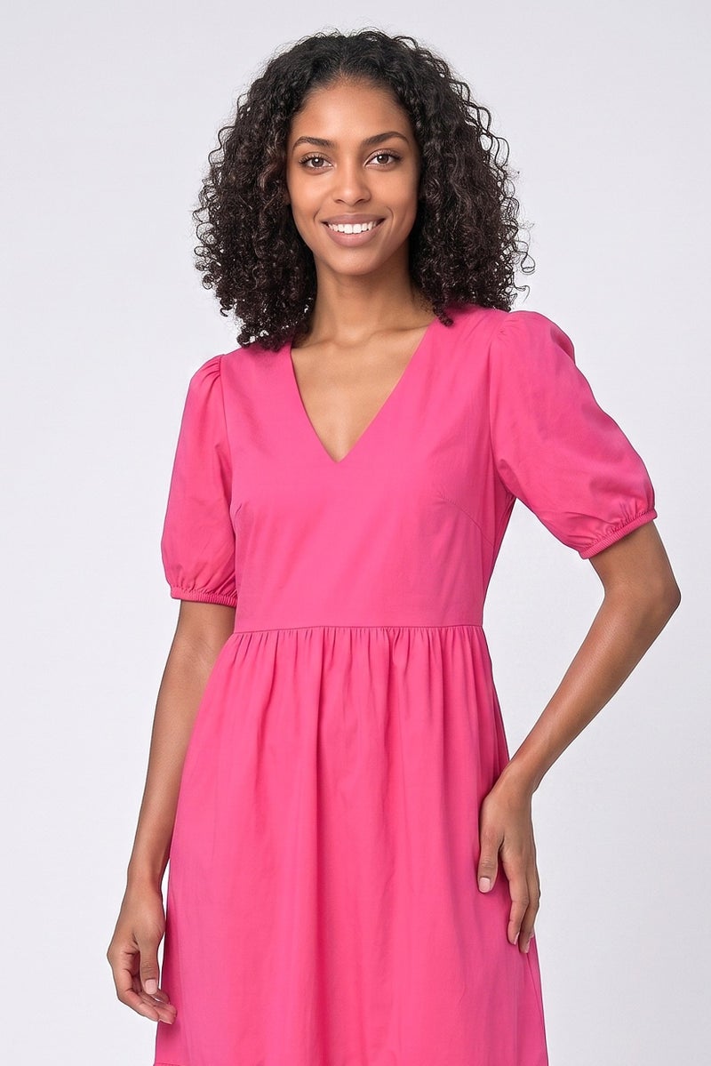 Threadbare Women Solid Maxi Dress, Fuchsia - Image 2