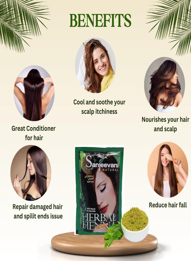 Sanjeevani Natural Herbal Henna Powder for Hair | 100% Pure & Organic Mehndi | Chemical-Free Natural Hair Color | Covers Grey Hair & Nourishes Scalp | For Men & Women | Pack of 4 (100g Each) - Image 5