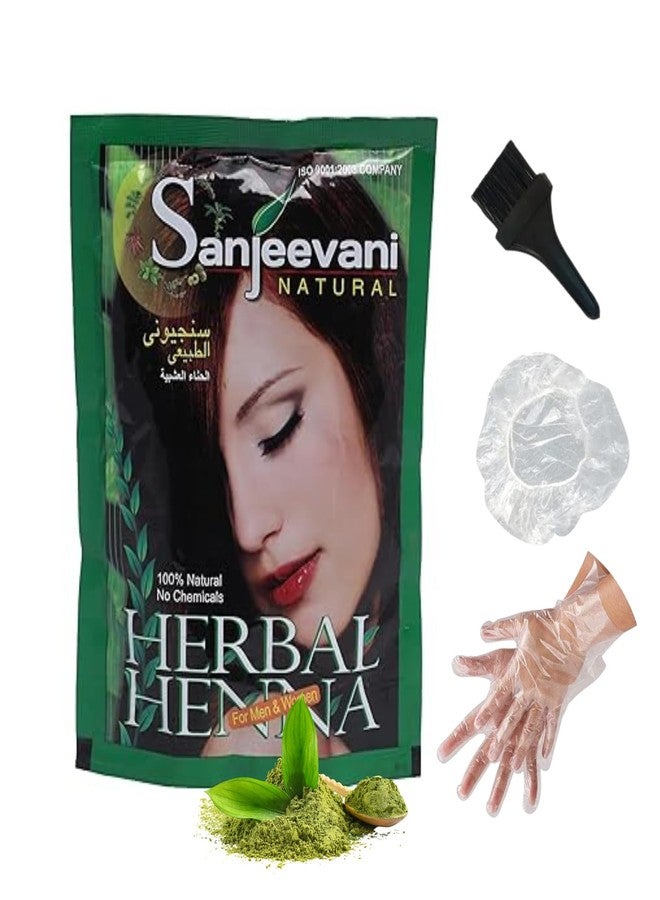 Sanjeevani Natural Herbal Henna Powder for Hair | 100% Pure & Organic Mehndi | Chemical-Free Natural Hair Color | Covers Grey Hair & Nourishes Scalp | For Men & Women | Pack of 4 (100g Each) - Image 1