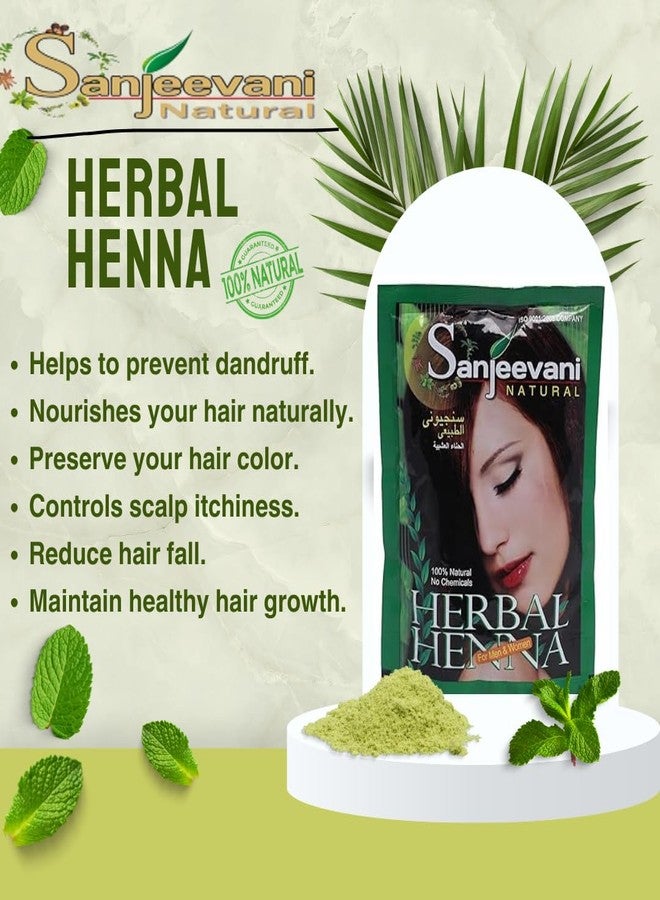 Sanjeevani Natural Herbal Henna Powder for Hair | 100% Pure & Organic Mehndi | Chemical-Free Natural Hair Color | Covers Grey Hair & Nourishes Scalp | For Men & Women | Pack of 4 (100g Each) - Image 3