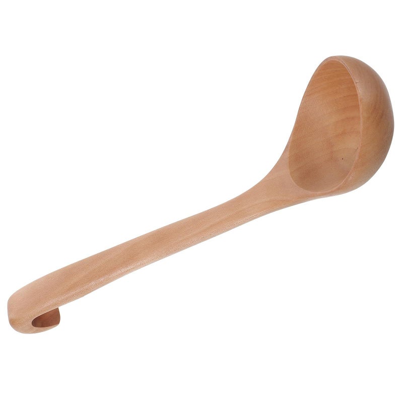 Acacia Wood Soup Spoon Long Handle 26cm for Hot Pot Porridge Serving - Image 2
