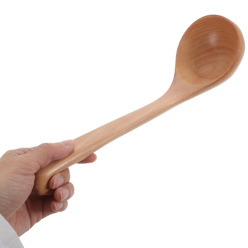 Acacia Wood Soup Spoon Long Handle 26cm for Hot Pot Porridge Serving - Image 5