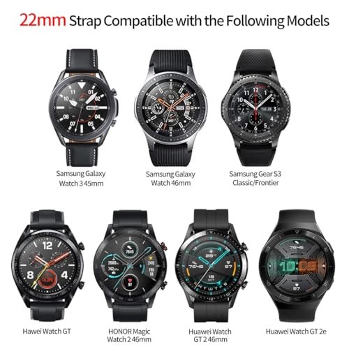 NOTYEX 22mm Silicone Strap Band Compatible With Redmi Watch 5 Active, ColorFit Pro 4/Pro 4 Max/Ultra/Ultra 2, Amazfit GTR 47mm/ GTR 2E, Boat Xtend Pro, Galaxy Watch 3 45mm, Realme S/S Pro Smartwatch, (Pack of 3) - Image 2