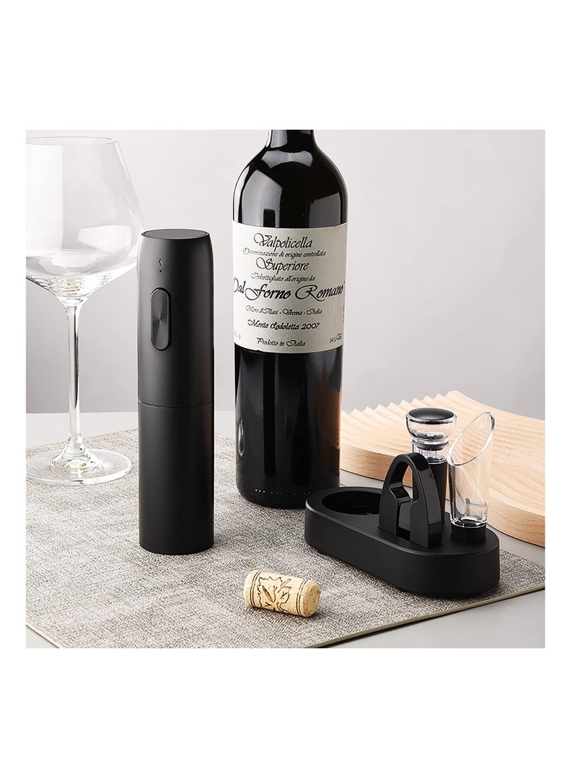 6-in-1 Wine Opener Gift Box, Electric Wine Bottle Opener Set Rechargeable Automatic Bottle Opener Wine Opener with Tin Foil Cutter Automatic Bottle Opener Wine Opener with Stopper for Wine Lovers Gift  - Image 4