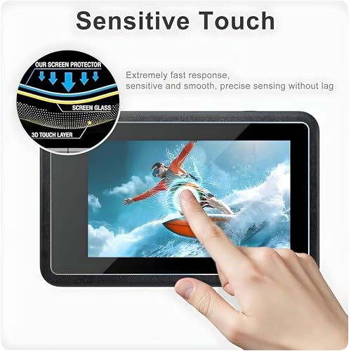 OHAYO Military Strength Tempered Glass Screen Protector For DJI Osmo Action 3| 9H+ Hardness, Strong Protection, Full Screen Edge-to-Edge Cover, Scratch Resistant, Bubble-Free Install, Ultra HD Clarity,With installation kit, Complete Set Of 3 Glass - Image 3