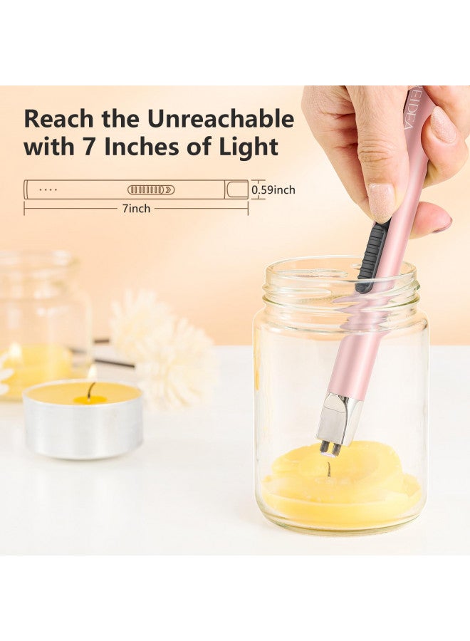 REIDEA ولاعة شموع REIDEA طويلة قابلة لإعادة الشحن عبر USB ولاعة قوس مقاومة للرياح بدون لهب مع زر أمان ولاعة إلكترونية للاستخدام في المنزل والمطبخ والشواء والتخييم والموقد. - Image 3