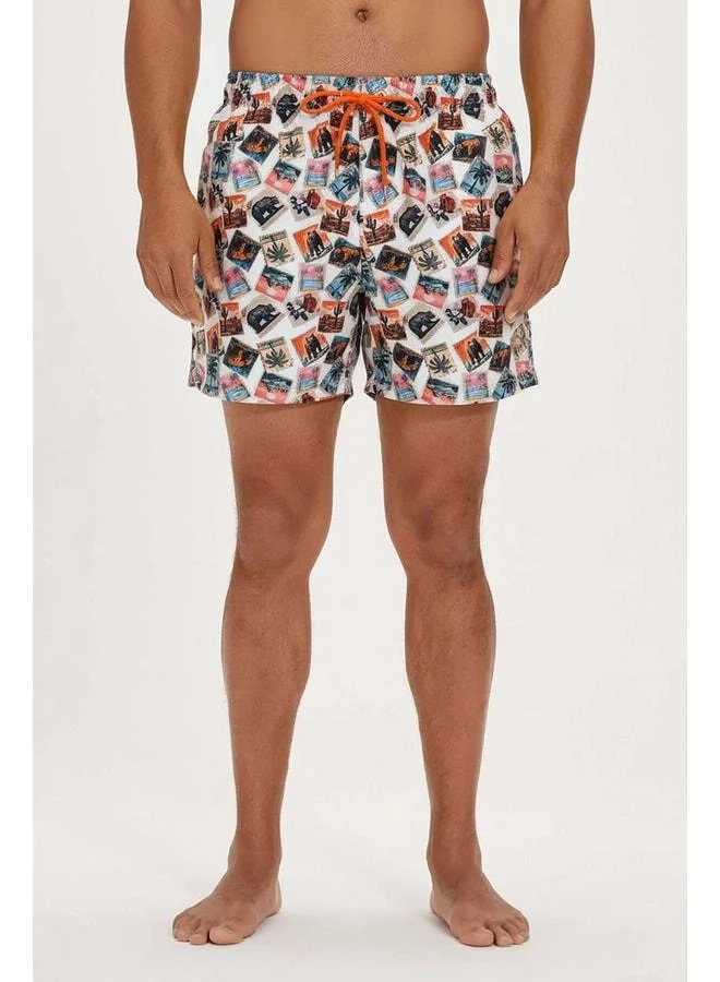 Postage Stamps White Men's Swim Shorts.