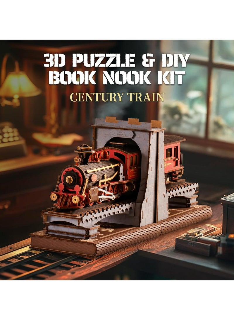 Robotime Rolife Century Train DIY Book Nook TGE01 Premium 3D Puzzle Building Kits for Adults & Teens - Decorative Home Décor, Ramadan & Holiday Gift (Eid and Birthday) for Puzzle Enthusiasts, Stress Relief STEM Project - Image 5