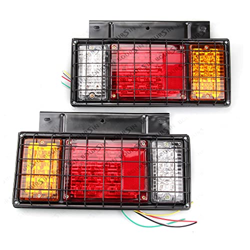 Boursin 12V LED Trailer Tail Lights With Iron Net Protection For ISUZU ELF N F Series NPR NPR-HD NRR NQR NKR NHR FSR FRR Truck Tail Lamp 1 Pair - Image 1