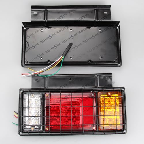 Boursin 12V LED Trailer Tail Lights With Iron Net Protection For ISUZU ELF N F Series NPR NPR-HD NRR NQR NKR NHR FSR FRR Truck Tail Lamp 1 Pair - Image 2