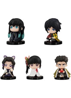 Trunkin Trunkin Demon Slayer Figure Chibi Small Action Figures 5 Pcs Set Model B 2-3 Inches Kimetsu No Yaiba Action Figurines Small Sitting Set,Multicolor  - Image 4