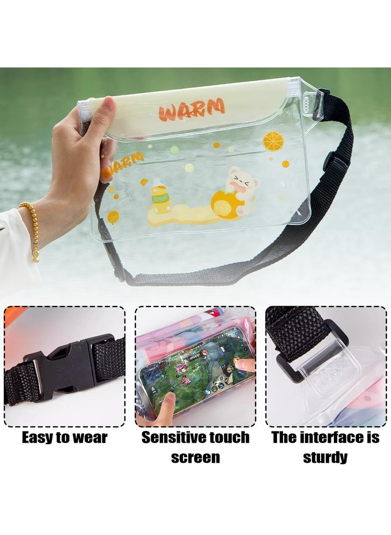 CMGTYYD 3 Pack Waterproof Pouch Bag, Screen Touchable Dry Bag, Waterproof Case Dry Bag for Beach, Waterproof Waist Bag, Universal Waterproof, Adjustable Waist Strap, for Boating Swimming Fishing  - Image 2