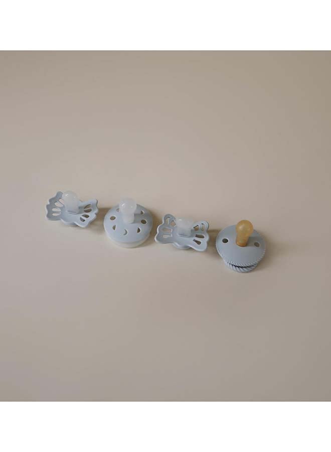 FRIGG Baby's First Pacifier 4-pack - Moonlight Sailing - Powder Blue 0-6M - Size 1 - Image 4
