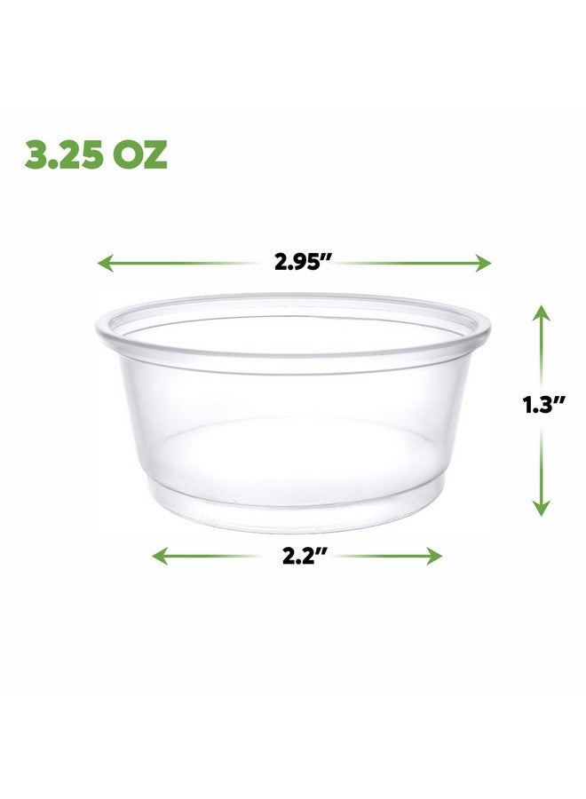 Comfy Package [3.25 oz. - 250 Count Clear Disposable Plastic Portion Cups (No Lids), Souffle Cups, Jello Shot Cups, and Sauce Cups For Portion Control, Salad Dressing and More