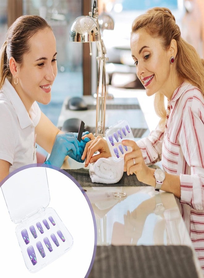 Adodotoe علبة أظافر لاصقة، علبة عرض تحتوي على 30 مجموعة، صندوق تخزين وعرض الأظافر الاصطناعية مع 60 قطعة من الشريط اللاصق ذي الوجهين، علبة أظافر أكريليك، تغليف أظافر لاصقة لصالونات التجميل - Image 5