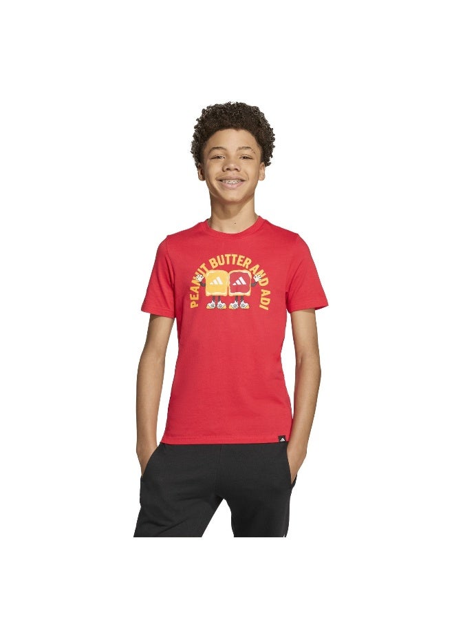 Adidas J Food T Red Graphic Tee (Short Sleeve) T-Shirts For Kids - Image 2