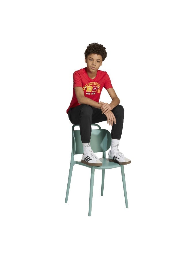 Adidas J Food T Red Graphic Tee (Short Sleeve) T-Shirts For Kids - Image 4