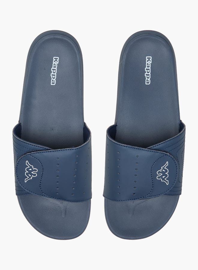 Kappa Men's Logo Print Slides With Hook And Loop Closure - Image 2