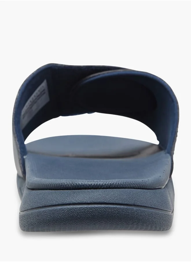 Kappa Men's Logo Print Slides With Hook And Loop Closure