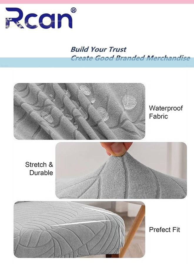 Rcan 6Pcs Waterproof Chair Covers for Dining Room Stretch Jacquard Dining Chair Slipcovers Removable Washable Chair Protector for Kitchen Hotel Restaurant - Image 2