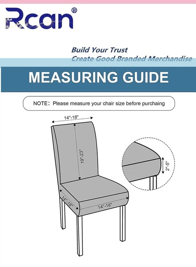 Rcan 6Pcs Waterproof Chair Covers for Dining Room Stretch Jacquard Dining Chair Slipcovers Removable Washable Chair Protector for Kitchen Hotel Restaurant - Image 4