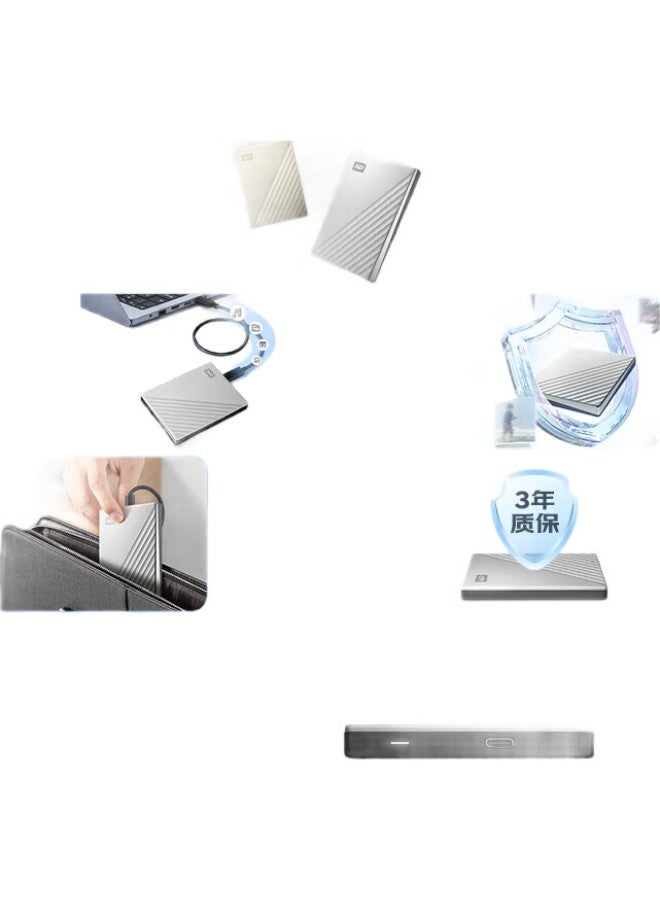 Western Digital Western Digital (Wd) 1Tb Portable Hard Drive, Type-C Ultra Series, 2.5-Inch, Silver, Mechanical Hard Drive, External Encrypted, Compatible With Mac, Large Capacity Home Storage - Image 3