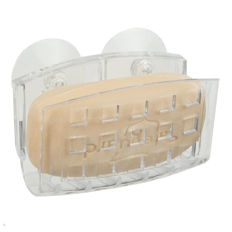 Home Basics Home Basics Clear Suction Holder for Kitchen & Bathroom Sink Sponge  Scrubber  and Soap Organizer with 2 Suction Cups | Open Grid Design for Easy Drainage  - Image 1