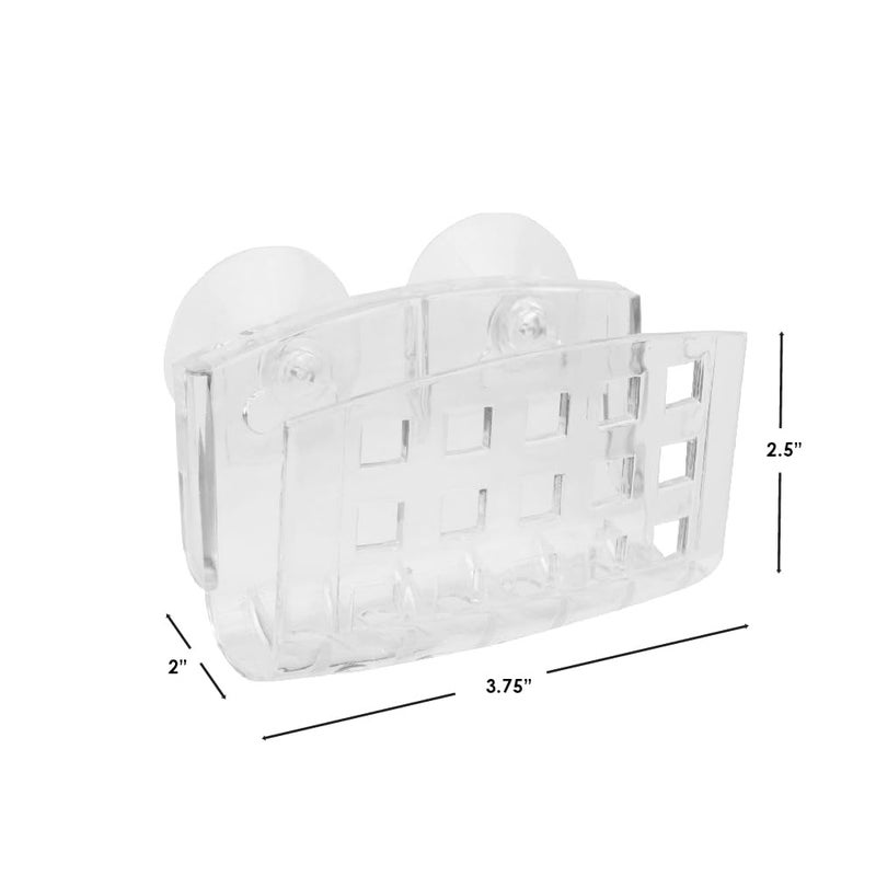 Home Basics Home Basics Clear Suction Holder for Kitchen & Bathroom Sink Sponge  Scrubber  and Soap Organizer with 2 Suction Cups | Open Grid Design for Easy Drainage  - Image 4