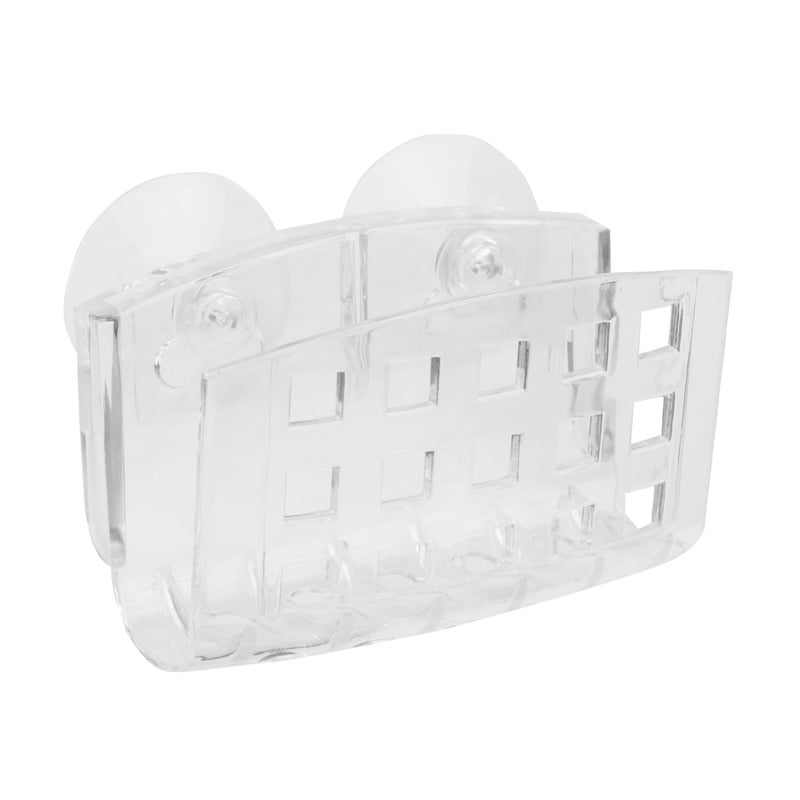 Home Basics Home Basics Clear Suction Holder for Kitchen & Bathroom Sink Sponge  Scrubber  and Soap Organizer with 2 Suction Cups | Open Grid Design for Easy Drainage  - Image 2