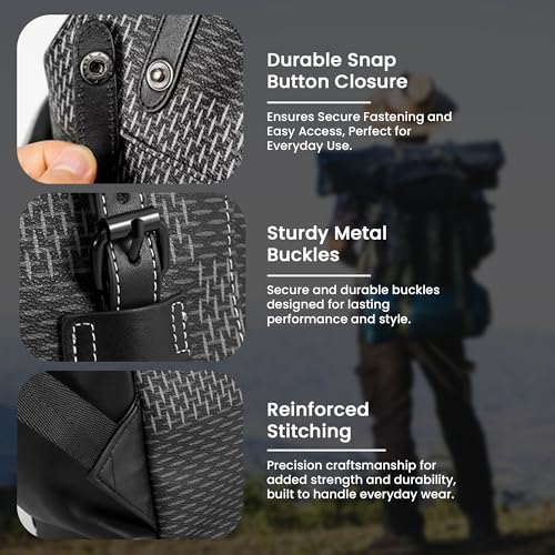 REDHORNS Water Resistant Pemium Laptop Backpack for Men and Women, PU Leather 25L Backpack for Business Travel, Top Open Office Backpack with Trolley Sleeve (BP2808M-Grey) - Image 5