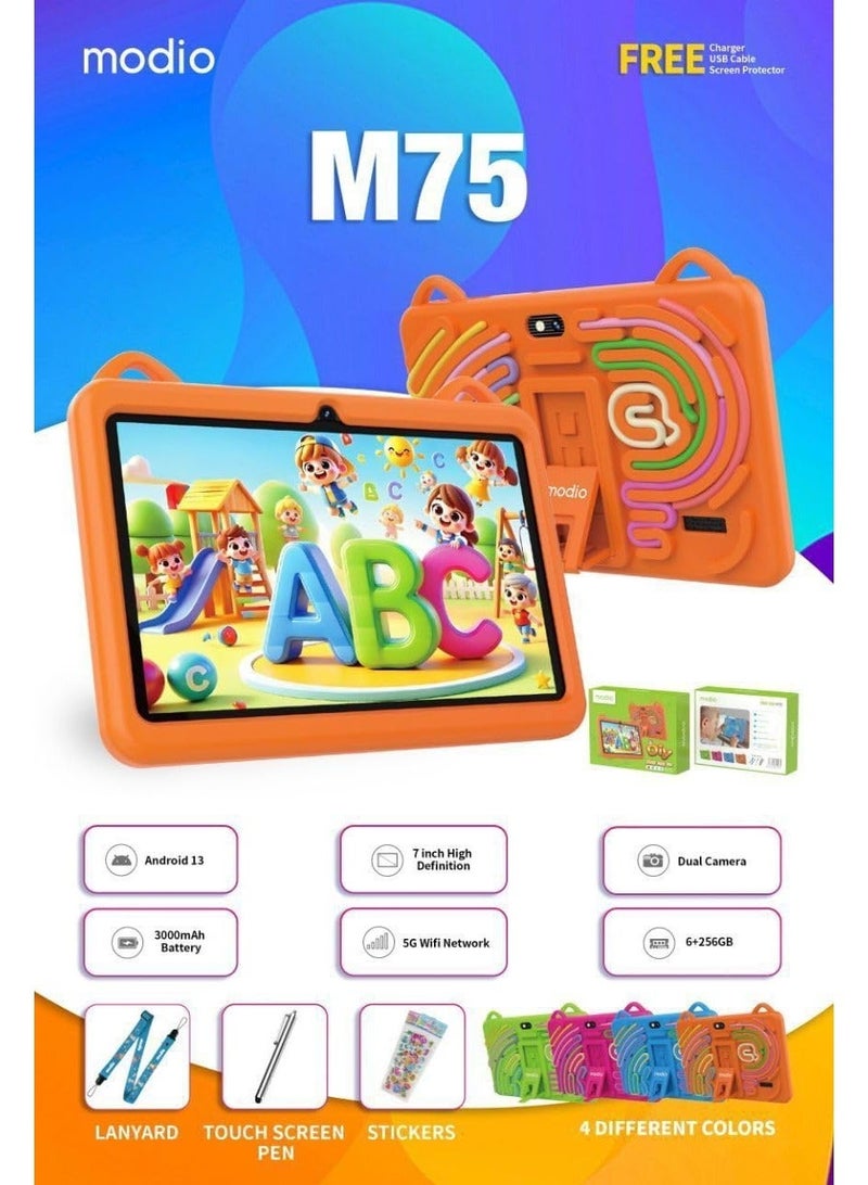 MODIO TAB M75 Kids Tablet 7 HD Display  Android 13  6+256GB  5G WiFi  Dual Camera  3000mAh Battery - Image 3