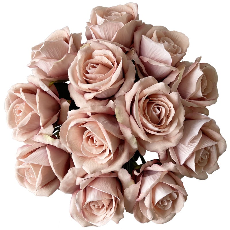 UKELER 12 Pcs Artificial Rose Flowers Blossom Rose Flowers Real Touch Silk Faux Roses with Long Stem Rose Bouquets for Home Decoration Wedding Party Garden Floral Decor - Image 3