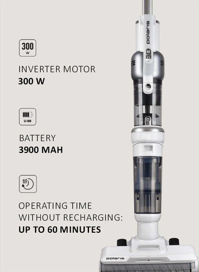Polaris PVCW 6070 AS Cordless Wet & Dry Vacuum, 5-in-1 Upright & Handheld, 300W, 135 AW, Up to 60 Minutes Runtime, 3900 mAh Battery, Self-Cleaning, Self-Propelled Brush, LED Display, 0.5L Clean Water Tank / 0.3L Dirty Water Tank, 0.2L Dust Bin - Image 4