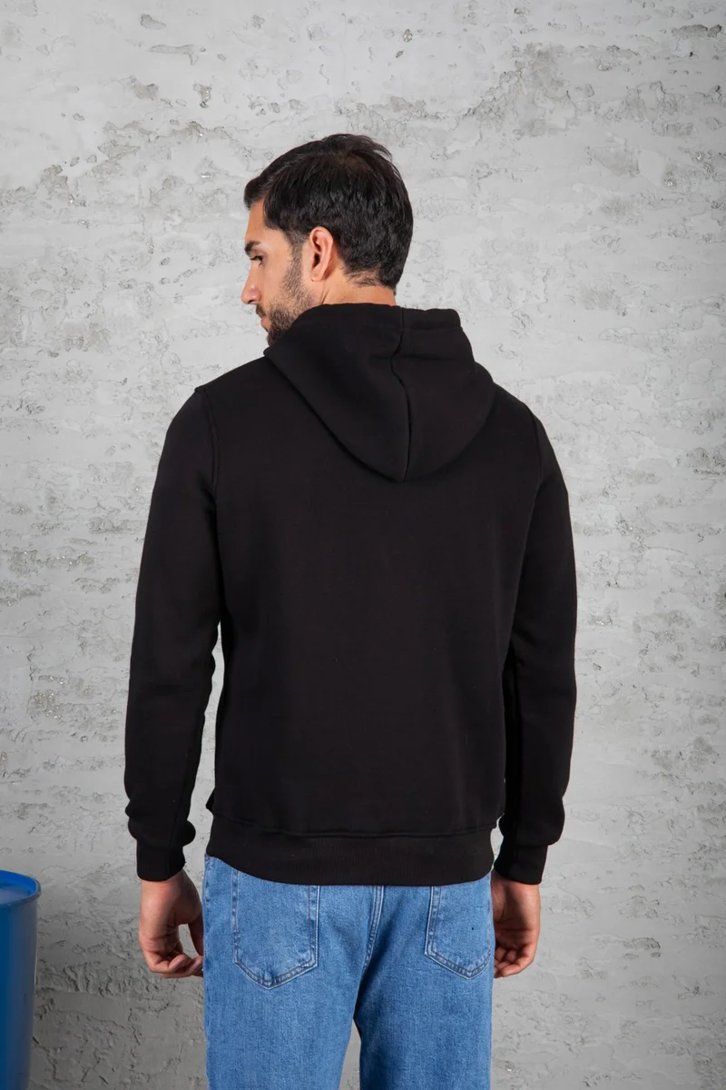 Four Man Men's Standard Fit Fleece Lined 3 Thread Hooded Kangaroo Pocket Cotton Sweatshirt