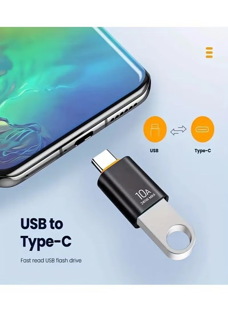مجموعة محولات OTG من قطعتين: من Type-C إلى USB للشحن السريع ونقل البيانات، متوافقة مع سامسونج، شياومي، ماك بوك، الحواسيب المحمولة، الأجهزة اللوحية والمزيد. تشمل: محول USB ذكر إلى Type-C أنثى & محول Type-C ذكر إلى USB أنثى - Image 4