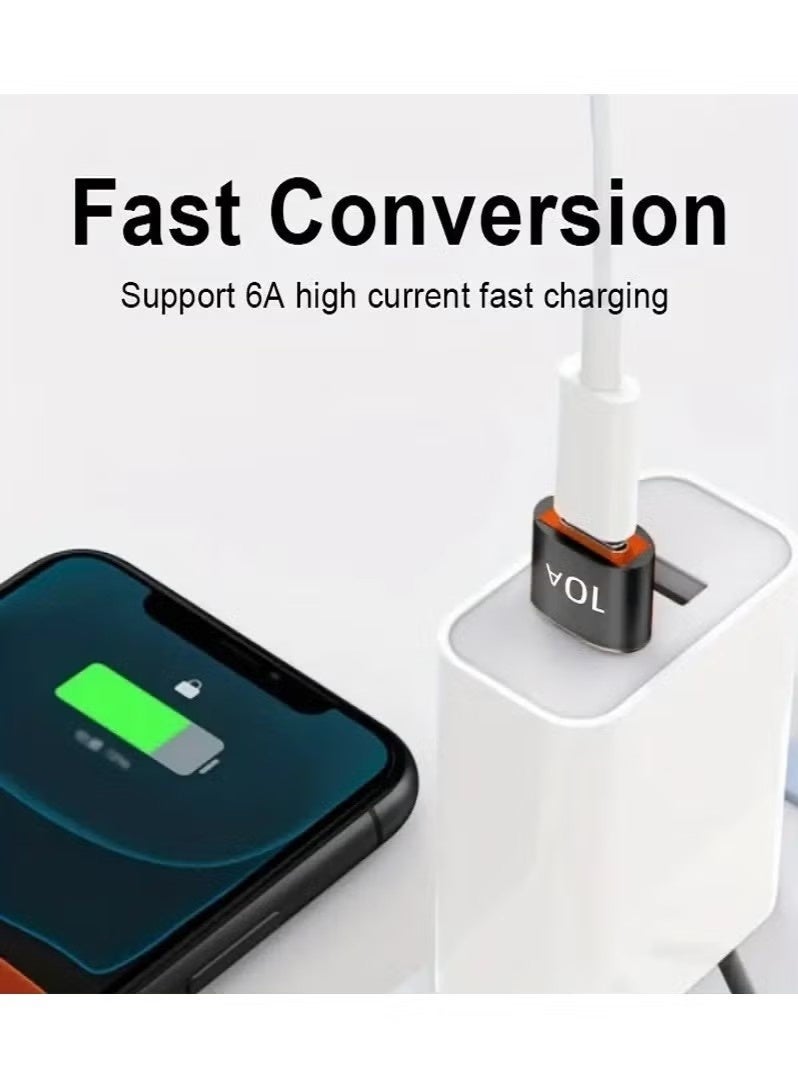 مجموعة محولات OTG من قطعتين: من Type-C إلى USB للشحن السريع ونقل البيانات، متوافقة مع سامسونج، شياومي، ماك بوك، الحواسيب المحمولة، الأجهزة اللوحية والمزيد. تشمل: محول USB ذكر إلى Type-C أنثى & محول Type-C ذكر إلى USB أنثى - Image 5