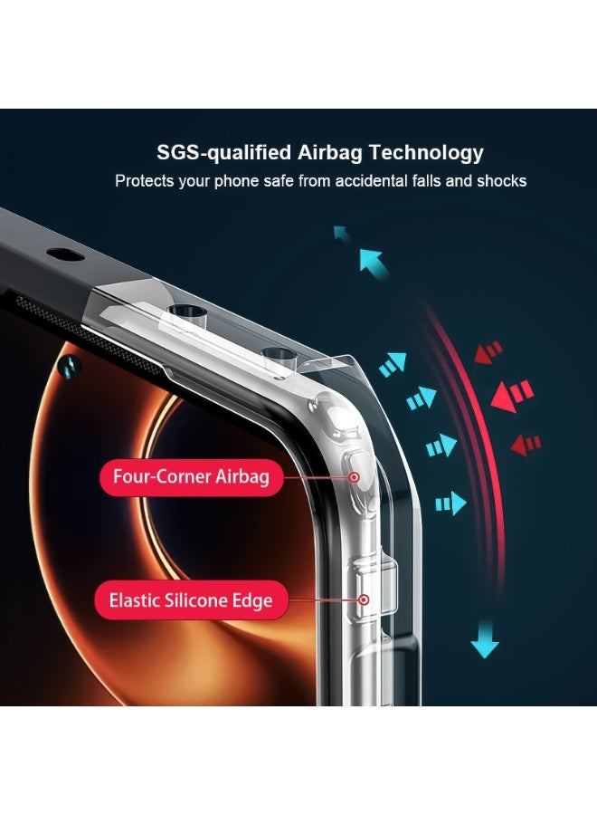 إكسوند غطاء لهاتف Xiaomi 17 Ultra، تصميم حماية عدسة الكاميرا، متوافق مع الغطاء الخلفي المغناطيسي MagSafe، مادة ممتصة للصدمات من TPU + لوحة خلفية PC، غطاء نصف شفاف مطفي مضاد لبصمات الأصابع - Image 4