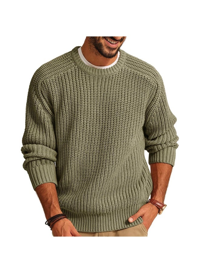 NIBEMINENT Fashion Autumn Winter  Men's Sweater Long Sleeve Round Neck Casual Men Knitted Jacquard Pullover Solid Tshirt Man Tops - Image 1