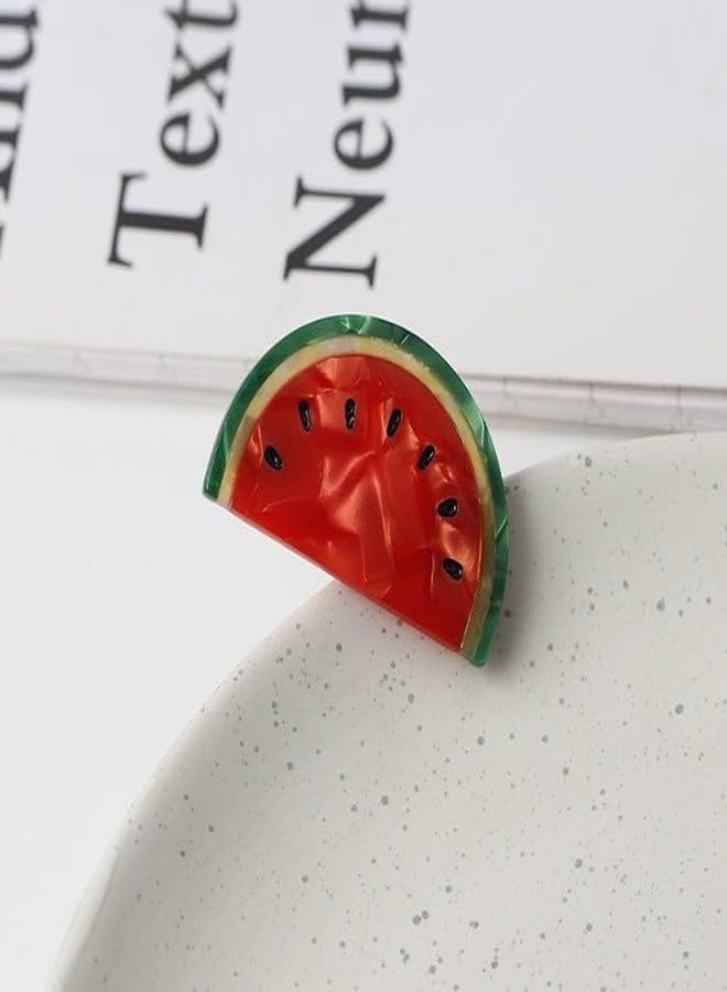 GANPUB 2 Pcs Red Watermelon Fruit Small Duck Billed Hair Clips for Styling Hair Clips Non Slip Hair Clip Duck Billed for Hold Hair Accessory for Women Claw Clips Thick Hair - Image 2