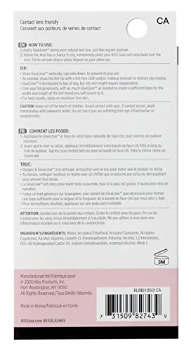 KISS Lash GLUEliner Black False Eyelash Glue, 0.7 mL (0.02 fl. oz.) Each, 3-Pack - Image 2