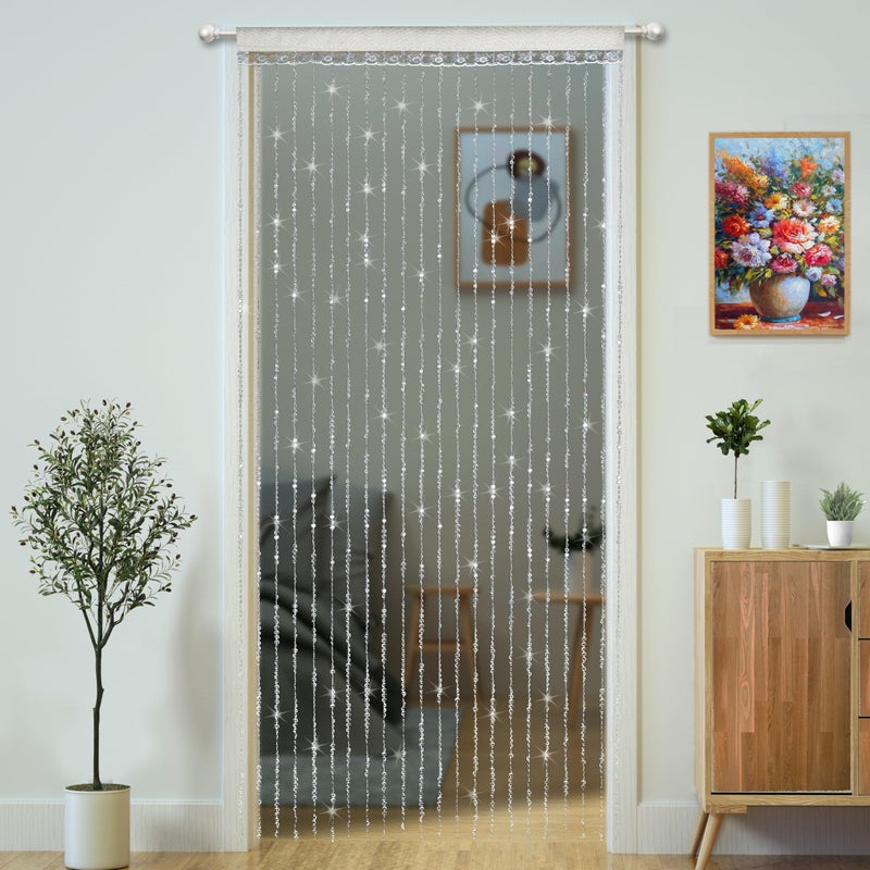 YaoYue Crystal Beaded Curtain Door Curtains Room Divider Hanging Diamond Acrylic Beads for Doorway Hippie Closet Bedroom Wall Window Backdrop Decor (35.5Ã—79in/90Ã—200cm, Crystal) - Image 1