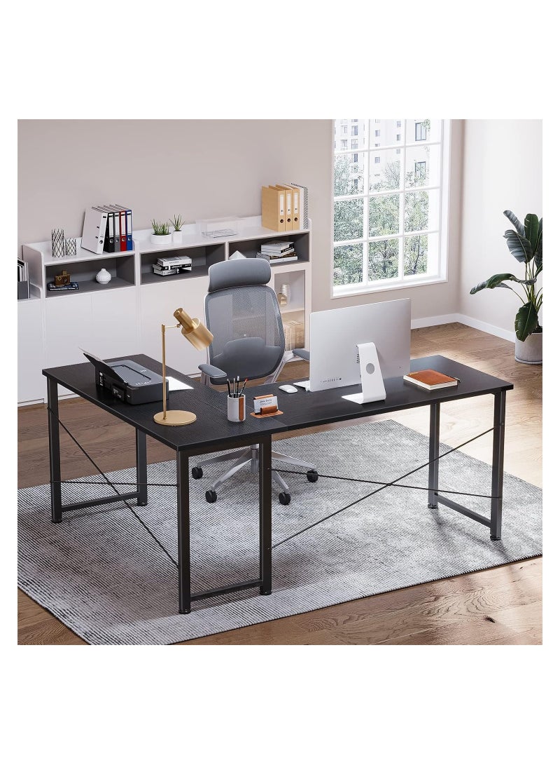 AGD Multi-use L-shaped computer and study desk for home, office and work, Black color - Image 2
