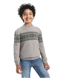 Caesar Wool Boys Pullover With Multi Design  - Image 1