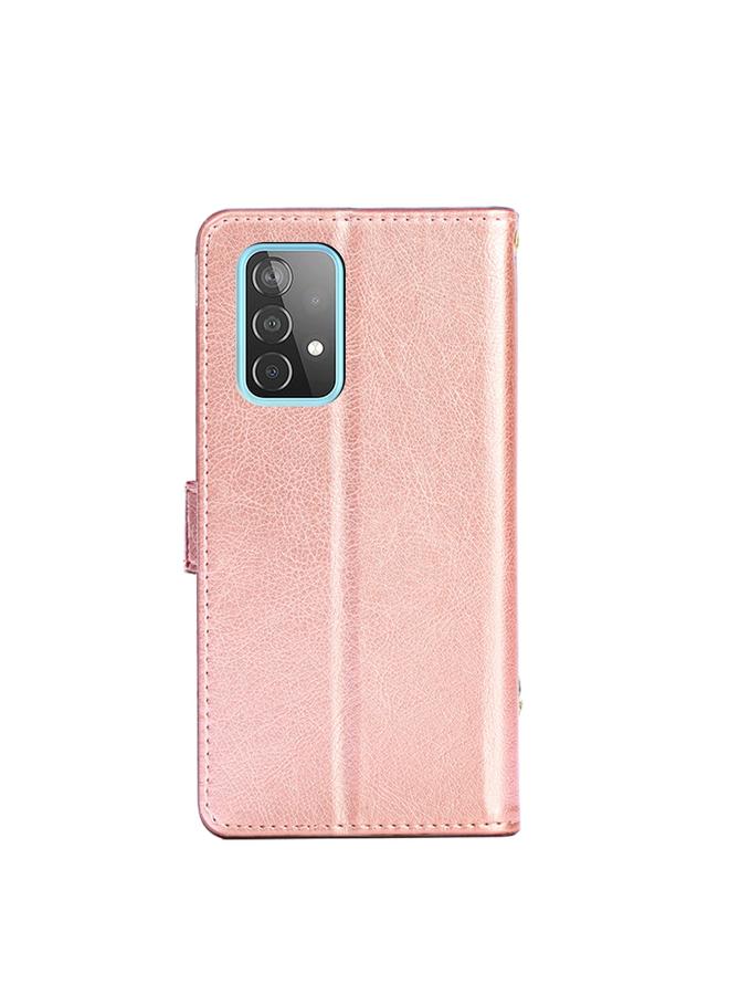 اس-توب جراب لهاتف Samsung Galaxy A52 5G / 4G مصنوع من جلد البولي يوريثان الحراري مع حامل وفتحة للبطاقات ومحفظة وحبل تثبيت. ... - Image 3
