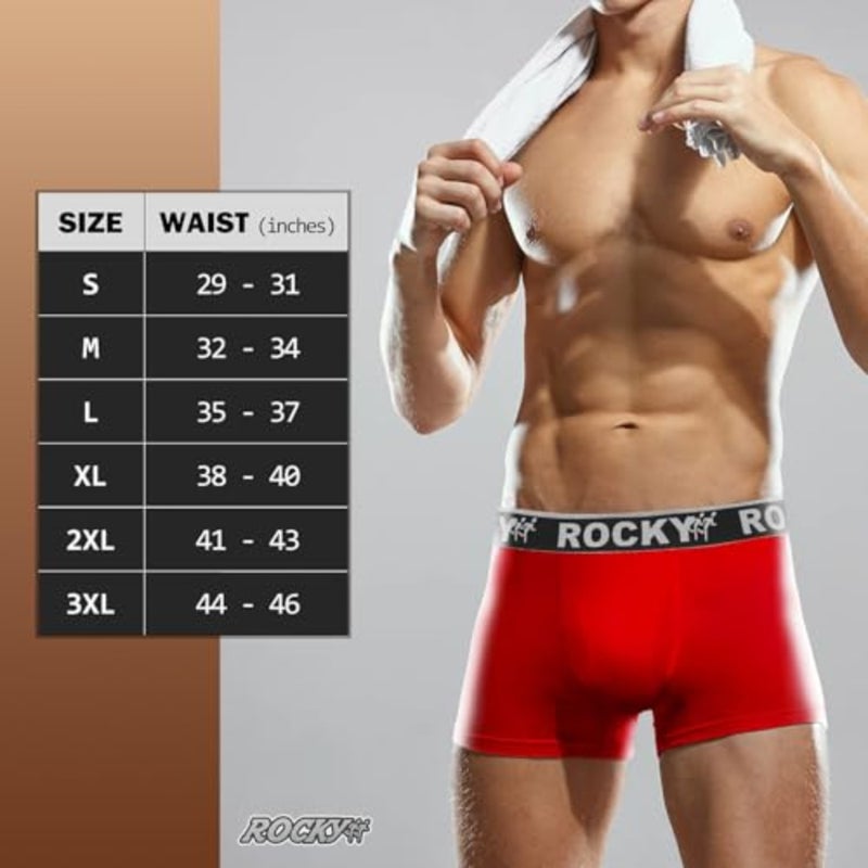 Rocky Men's Boxer Briefs 4-Way High Performance Pouch Underwear, 2-Pack Tagless - Image 4