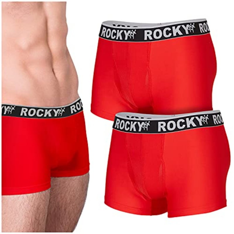 Rocky Men's Boxer Briefs 4-Way High Performance Pouch Underwear, 2-Pack Tagless - Image 1