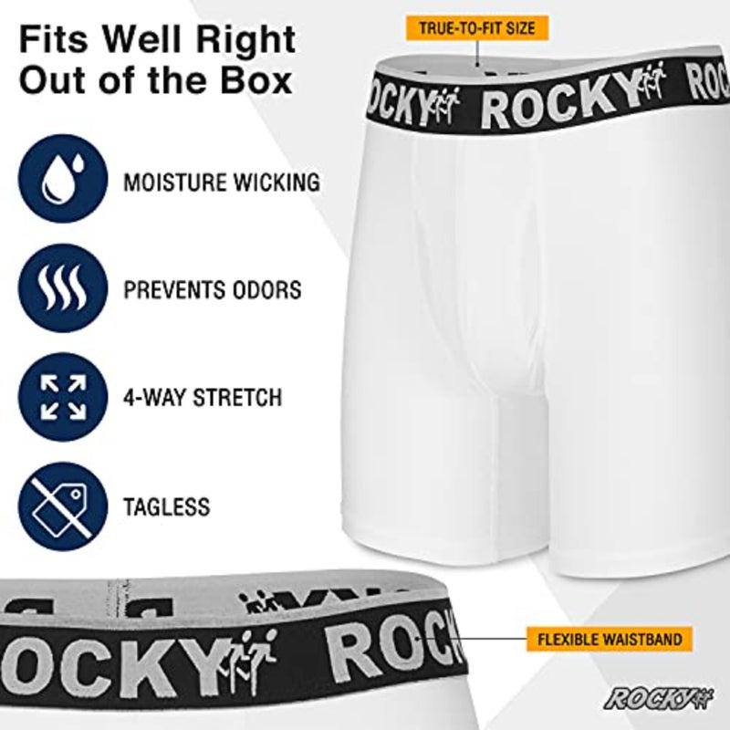 Rocky Men's Boxer Briefs 4-Way High Performance Pouch Underwear, 2-Pack Tagless - Image 5