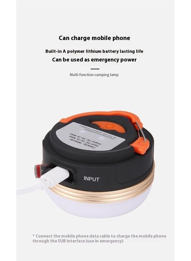مصباح تخييم قابل لإعادة الشحن عبر USB، فانوس تخييم LED، مصباح خيمة قابل لإعادة الشحن وقابل للحمل، مع قاعدة مغناطيسية، مصباح يدوي كهربائي للتخييم/المشي لمسافات طويلة/صيد الأسماك/الأعاصير/الطوارئ - Image 3